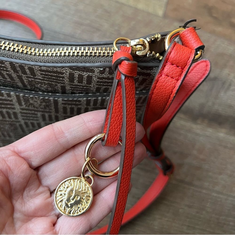 Anne Klein Crossbody Purse with orange accents - Picture 6 of 15